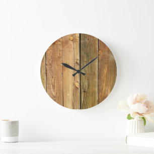 Barn Wall, Wood, Wooden Boards, Planks, Rustic Large Clock
