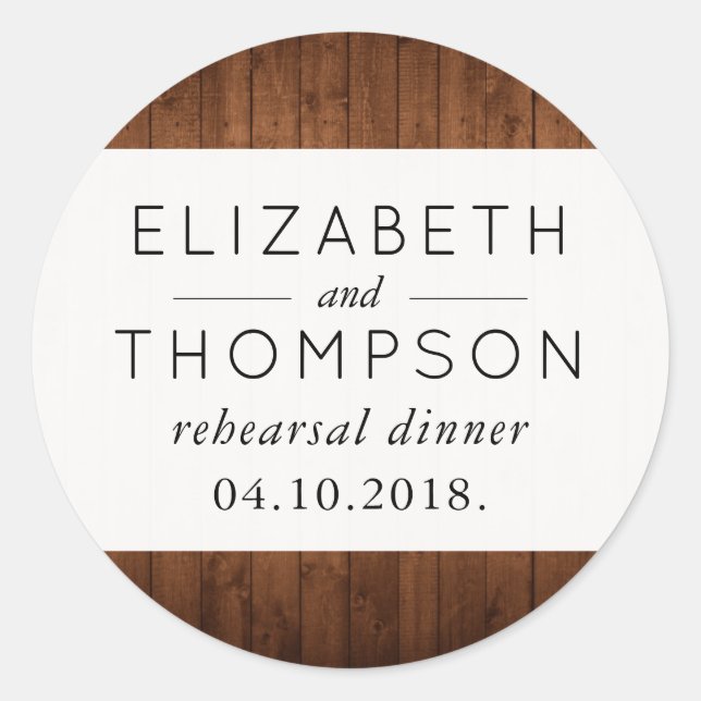 Barn Wall, Wooden Boards, Planks, Rustic Wedding Classic Round Sticker (Front)