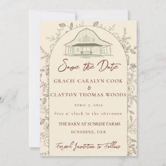Barn Wedding Save The Dates  Invitation