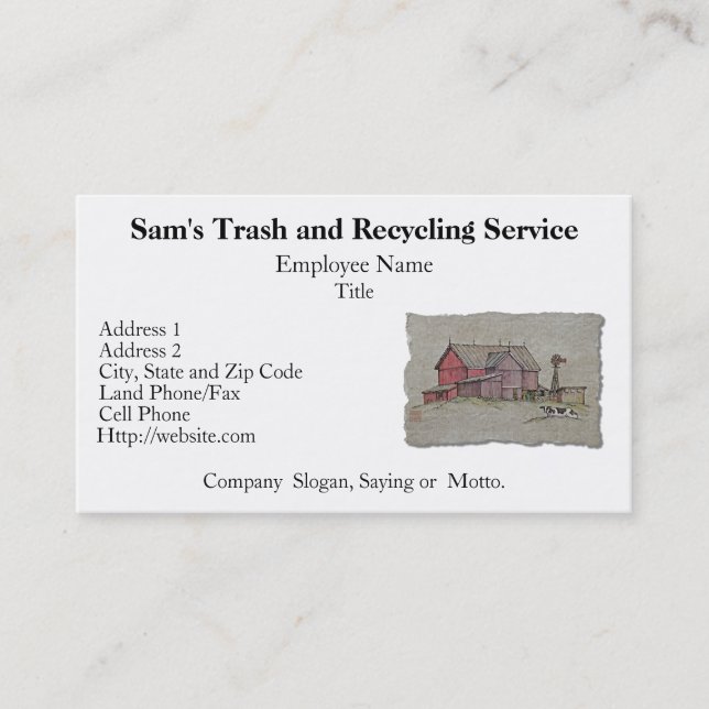 Barn Windmill & Cow Business Card (Front)