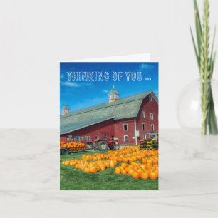 Barn with Pumpkins Thinking of You Card