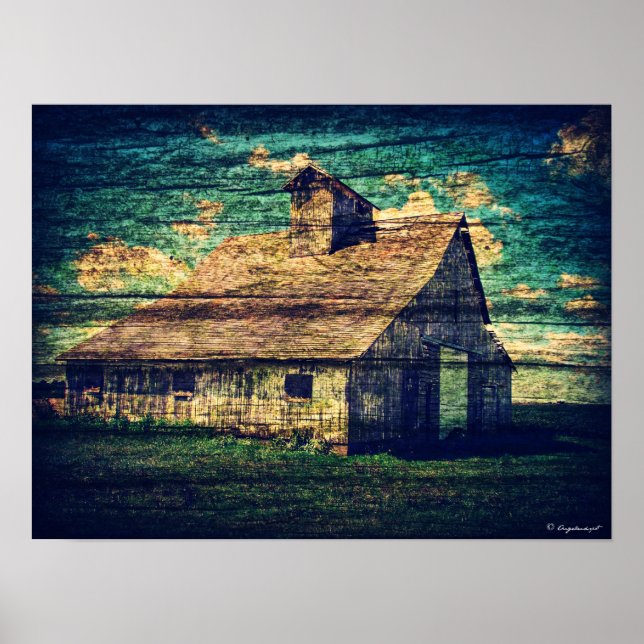 Barn with Wood Texture Poster (Front)
