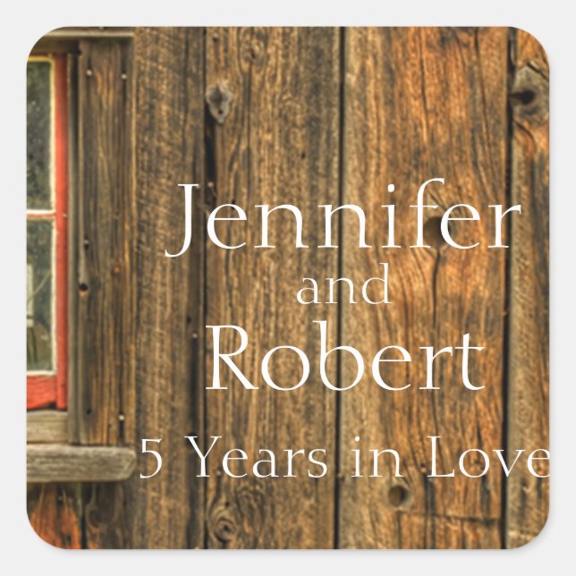 Barn Wood 5th Anniversary Envelope Seal (Front)