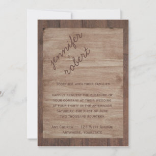 Barn Wood and Birch Country Wedding Invitation