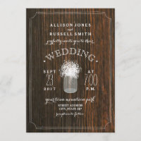 Barn Wood & Baby's Breath Mason Jar Wedding