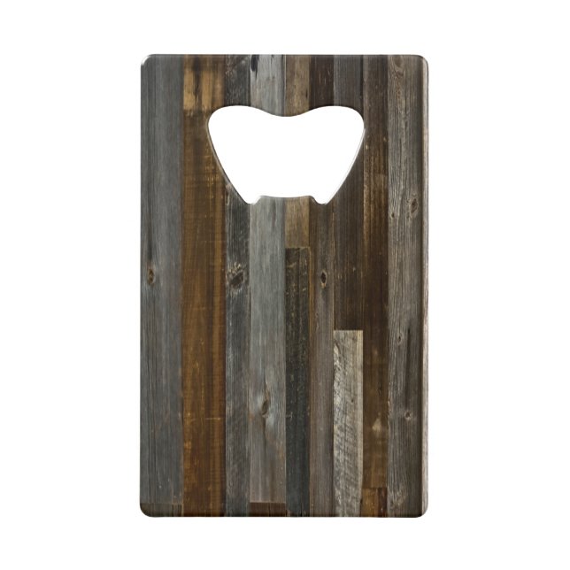 Barn Wood Bottle Opener Credit Card Size (Front)