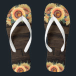 Barn Wood Country Rustic Mason Jar Sunflower Thongs<br><div class="desc">Barn Wood Country Rustic Mason Jar Sunflower Flip Flops - decorated with a rustic barn wood background and sunflowers. Use for bridal shower gifts,  Christmas gifts and more.</div>