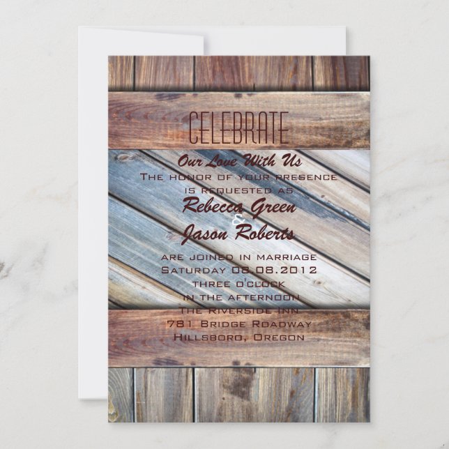 barn wood Cowboy Boots Western country Wedding Invitation (Front)