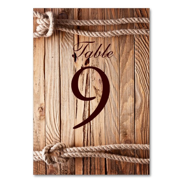 barn wood Cowboy Boots Western country Wedding Table Number (Front)
