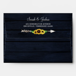 barn wood floral sunflowers rustic country chic envelope
