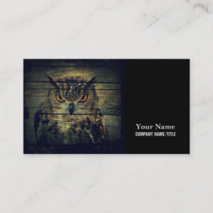 Barn Wood Gothic wild bird Spooky hoot owl Business Card