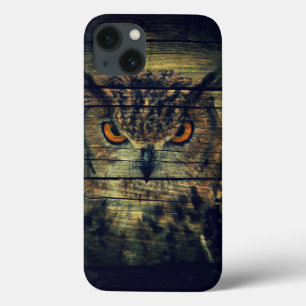 Barn Wood Gothic wild bird Spooky hoot owl iPhone 13 Case