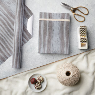 Barn Wood Grey Grey Black Vertical Striped Wrapping Paper