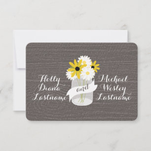 Barn Wood Inspired Mason Jar + Wildflowers RSVP
