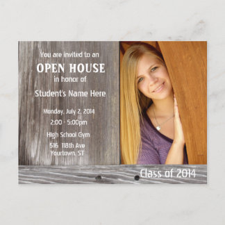 Barn Wood Open House Invitation Postcard