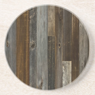 Barn wood Rustic Brown and Grey Coaster