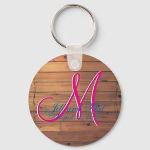 Barn  Wood Rustic Wall 3d Monogram Key Ring