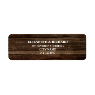 Barn Wood Rustic Wedding Return Address Label