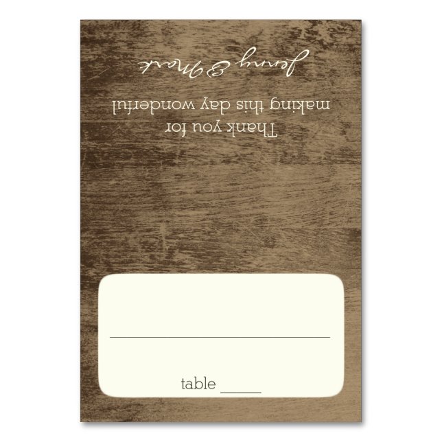Barn Wood Seating Card (Front)