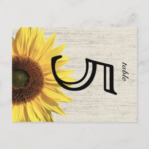 Barn Wood Sunflower Wedding Table Card