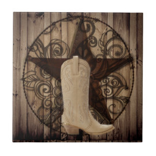 Barn Wood Texas Lone Star western country cowgirl Ceramic Tile
