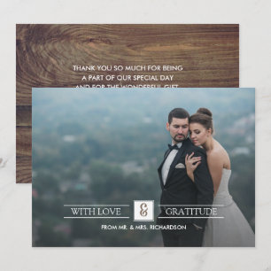 Barn Wood Wedding Thank You Photo Cards