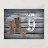 Barn Wood Western Cowboy wedding table numbers
