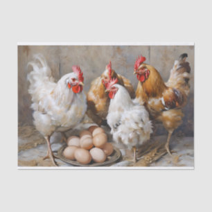 Barn Yard Chickens and Eggs Decoupage Tissue Paper