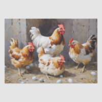 Barn Yard Chickens and Eggs Decoupage