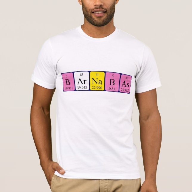 Barnabas periodic table name shirt (Front)