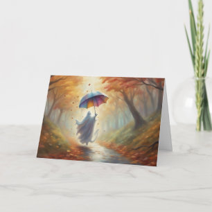 Barnaby Ghost Fall Walk Halloween Card