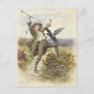 Barnaby Rudge and the Raven Grip Postcard