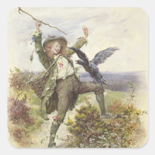 Barnaby Rudge and the Raven Grip Square Sticker (Front)