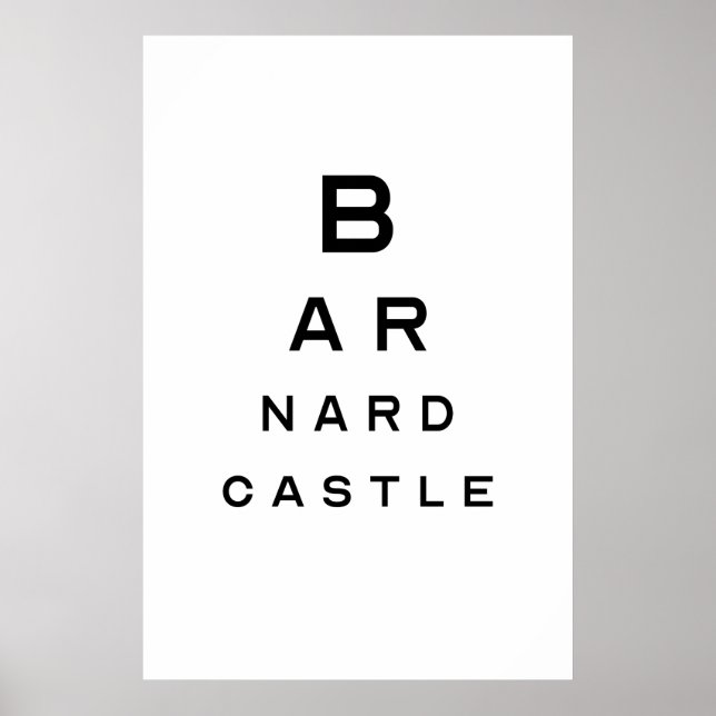 Barnard Castle Eye Test Poster (Front)
