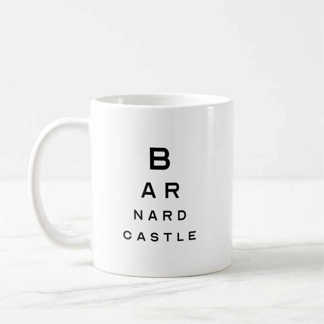Barnard Castle Eyetest Joke Coffee Mug (Left)