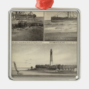 Barnegat Inlet Steamship Amerique Metal Ornament