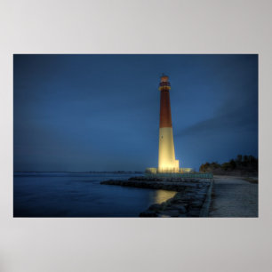 Barnegat Lighthouse at Night Poster