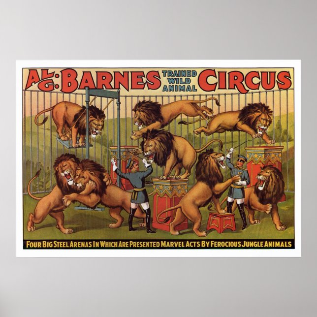 Barnes Circus Advertising Poster From the 1920's (Front)