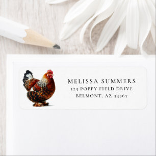 Barnevelder Chicken Return Address Label