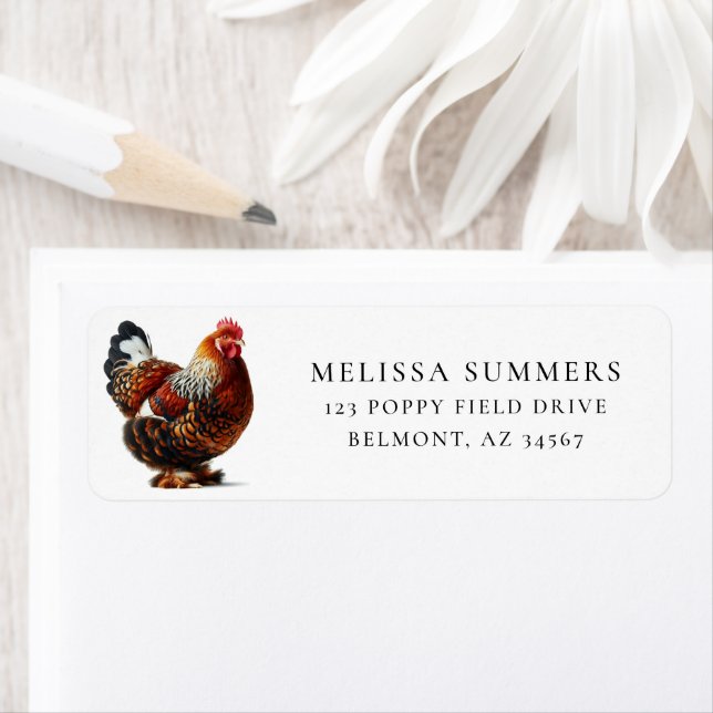 Barnevelder Chicken Return Address Label (Insitu)