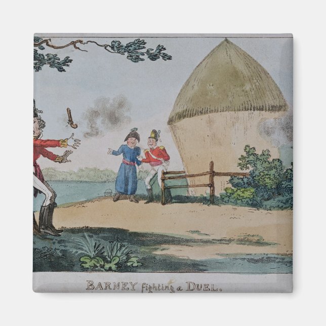 Barney fighting a duel magnet (Front)