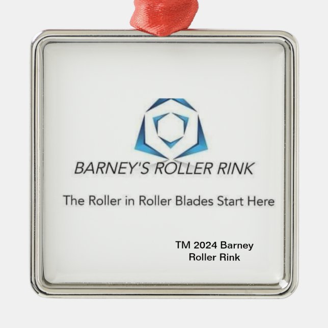 Barney Roller Rink Christmas 2024 Metal Ornament (Front)