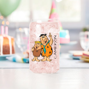 Barney Rubble and Fred Flintstone Can Glass