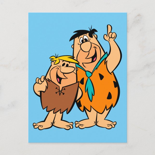Barney Rubble and Fred Flintstone Postcard (Front)