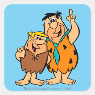 Barney Rubble and Fred Flintstone Square Sticker