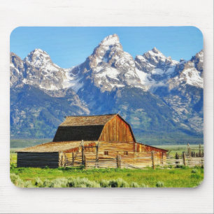 Barns Grand Tetons Mountains Mouse Pad