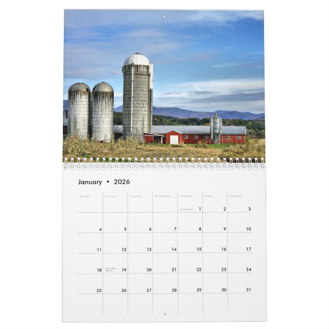 Barns In Vermont Calendar (Jan 2026)