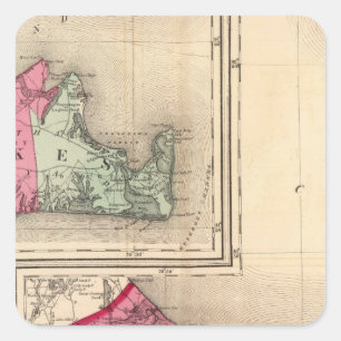 Barnstable, Dukes, Nantucket counties Square Sticker