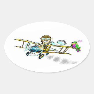 Barnstormer Bob and Bird Oval Sticker