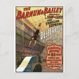 Barnum and Bailey Desperado's Leap for Life Postcard